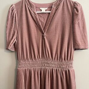 Cool Pink Velvet Midi Dress